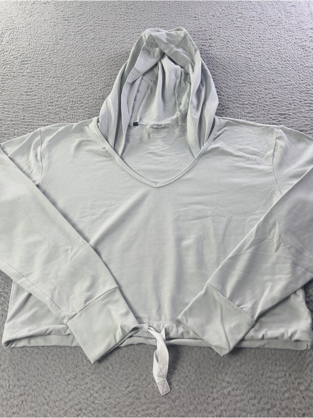 Gymshark Hoodie Womens Medium Light Green Cropped Long Sleeve Athletic Preppy - Picture 4 of 7